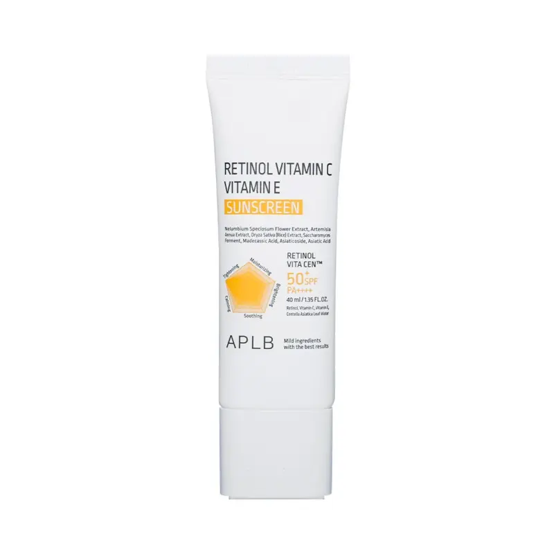 APLB Crème solaire pour le visage Retinol Vitamin C Vitamin E SPF50+ 
