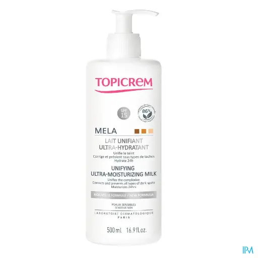 [3700281704457] TOPICREM MELA LAIT UNIF SPF15 500ML